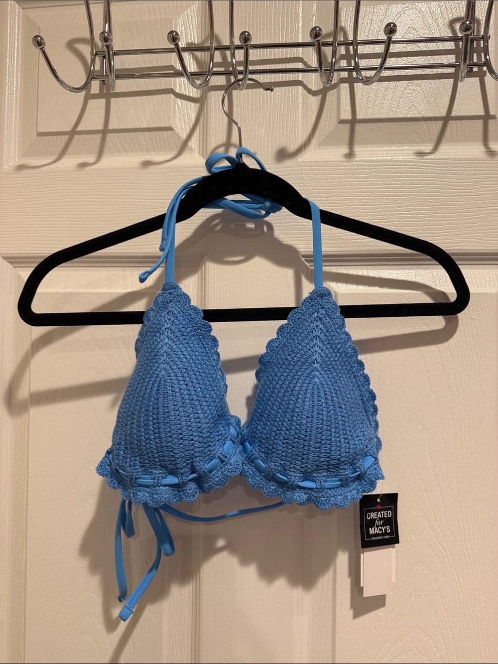 Salt + Cove Blue Crochet Triangle Bikini Top